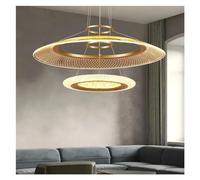 ZBZFGE Screw Ceiling s Luxury Ring Villa Pendant Lamps Atmosphere High-End Living Dining Room Hanging Light,s,Onecolor-3 Rings