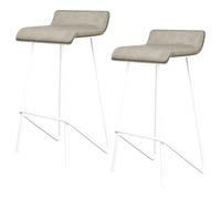 ZBZFGE Set of 2 PU Leather Bar Height Stool Chairs with Back and Footrest, Tall Stools for Pub Coffee Home Dinning Kitchen Island, Easy Assembly (A-gray-2ps,75cm/30in)