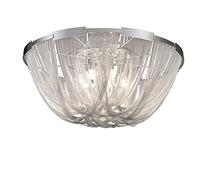 ZBZFGE Silver Aluminum Chandelier Lighting Engineering Luxury Chain Tassel Lamp Compatible with Restaurant Decor V-intage,Hanging Light(Dia80cm)