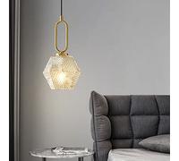 ZBZFGE Single Head Small Pendant - Luxury Crystal Full Copper Bar Bedroom Bedside Hanging Lamp Living Room Background Wall Decorative Lamps .Light (Section C)