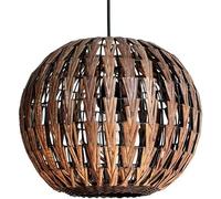 ZBZFGE Southeast Asia Room Light Rural Farmhouse Hand Woven Wicker Basket Kitchen Island Hanging Lamp Japanese Retro Style Natural Rattan Dining Table Chandelier for Living Room/Brown