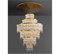 ZBZFGE Staircase Crystal Chandelier - Rotating Gold Decorative Lighting Villa Duplex Large Living Lighting,Contemporary Dining Room