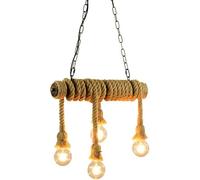 ZBZFGE Steampunk Metal Chandelier, Industrial Rope Pendant Light for Living Room