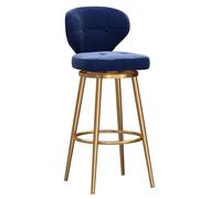 ZBZFGE Stools Breakfast Chairs, Swivel Counter Height Bar Stool, Kitchen Dining Chair for Home Pub Barstools, Curved Backrest ＆ Round Footrest (Blue,25.6''(65cm))