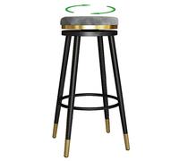 ZBZFGE Stools, Counter Height Stool with Degree Swivel Seat Top and Footrest, Soft Velvet Bar Chairs for Pub Coffee Home Dinning Kitchen Island (Gray-1ps,65cm/25.6in)