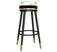 ZBZFGE Stools, Counter Height Stool with Degree Swivel Seat Top and Footrest, Soft Velvet Bar Chairs for Pub Coffee Home Dinning Kitchen Island (Black-1ps,65cm/25.6in)