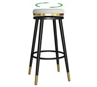 ZBZFGE Stools, Counter Height Stool with Degree Swivel Seat Top and Footrest, Soft Velvet Bar Chairs for Pub Coffee Home Dinning Kitchen Island (White-1ps,65cm/25.6in)