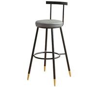 ZBZFGE Stools Height Barstools 26/30in Chairs with Back and PU Leather Padded Seat, (330lb) Dining Room Kitchen Counter Bar Tall Stool (Dark Gray,65cm/26in)
