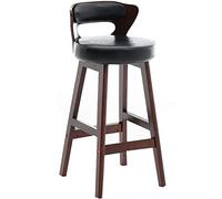 ZBZFGE Stools, PU Leather Upholstered Counter Height Stool, Kitchen Island Pub Coffee Home Dinning Vintage Bar Chairs (Black,70cm/27.6in)