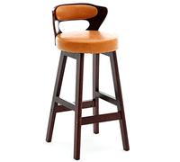 ZBZFGE Stools, PU Leather Upholstered Counter Height Stool, Kitchen Island Pub Coffee Home Dinning Vintage Bar Chairs (Orange,70cm/27.6in)