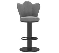 ZBZFGE Stools Set of 1, Velvet Bar Chairs Height Adjustable Swivel Counter Barstools for Kitchen Island, Cafe, Pub with Butterfly Back (Grey,45-60cm(17.7-23.6''))