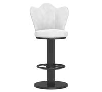 ZBZFGE Stools Set of 1, Velvet Bar Chairs Height Adjustable Swivel Counter Barstools for Kitchen Island, Cafe, Pub with Butterfly Back (White,45-60cm(17.7-23.6''))