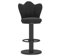 ZBZFGE Stools Set of 1, Velvet Bar Chairs Height Adjustable Swivel Counter Barstools for Kitchen Island, Cafe, Pub with Butterfly Back (Black,65-80cm(25.6-31.5''))