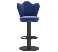 ZBZFGE Stools Set of 1, Velvet Bar Chairs Height Adjustable Swivel Counter Barstools for Kitchen Island, Cafe, Pub with Butterfly Back (Blue,45-60cm(17.7-23.6''))