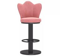 ZBZFGE Stools Set of 1, Velvet Bar Chairs Height Adjustable Swivel Counter Barstools for Kitchen Island, Cafe, Pub with Butterfly Back (Pink,45-60cm(17.7-23.6''))