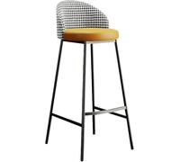 ZBZFGE Stools, Synthetic Leather Height Barstools with Low Back and Footrest, Kitchen Island Counter Bar High Chair, 26/30 Inch (Orange-1ps,74cm)