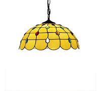 ZBZFGE Style 16 Inch Vintage Creativity Stained Glass Phoenix Tail Feather Shade Pendant Lamp Living Room Ceiling Hanging Light Fixture,A