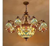 ZBZFGE -Style Baroque-Style Chandeliers, Stained Glass CeilPendant Light Fixtures Bedroom Kitchen Hallway, MAX40W,C (C)