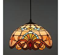 ZBZFGE -Style Baroque-Style Chandeliers,Vintage Stained Glass Pendant Light Fixtures Bedroom Hallway,16cm (30cma)