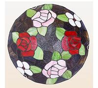 ZBZFGE Style Ceiling Light Fixture Flush Mount, 12/16/20 Inch, Vintage Handmade Stained Glass Lamps for Living Room Bedroom Dining Hallway Loft Decor,DX22,50x14.5cm