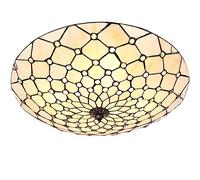 ZBZFGE Style Ceiling Lights, Dimmable Stained Glass Lamp, Vintage Crystal Beads Pendant Light Fixtures for Living Room Bedroom Kitchen,Yellow,50cm,Yellow-40cm