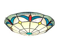 ZBZFGE -Style CeilLight Flush Mount,Stained Glass CeilLamp, Vintage Bedroom Chandelier, Kitchen, Hallway,Bathroom,Warm Light 3000k,30cm (Dimmable 30cm)