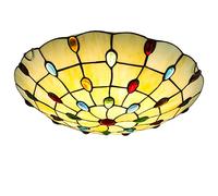 ZBZFGE -Style CeilLight Flush Mount,Stained Glass CeilLamp, Vintage Crystal Chandelier, Bedroom, Kitchen, Hallway Bathroom,30cm,White Light 6000k (40cm dimmable)