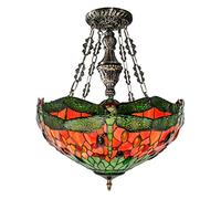 ZBZFGE -Style Chandelier Retro Pendent Light Lamp Creative Stained Glass CeilLamp Decoration Chandelierr Mediterranean Chandelier,A ()