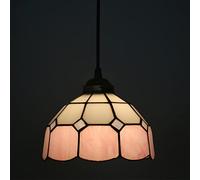 ZBZFGE -Style Chandeliers,20Cm Vintage Stained Glass Pendant Light Fixtures Bedroom Hallway,Green (Pink)