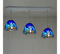 ZBZFGE Style Hanging Lights Orange Blue Dragonfly Lampshade Art Pendant Lamp Rustic Vintage Flush Mount Ceiling Light Dining Room Bedroom,E,G