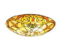 ZBZFGE Style Light Creativity Stained Glass Round Lampshade Ceiling Lamp Fixture for Bedroom Restaurant,12 Inches
