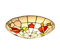 ZBZFGE Style Light Stained Glass Heart-Shaped Creativity Shade Ceiling Lamp Fixture for Bedroom,12 Inches