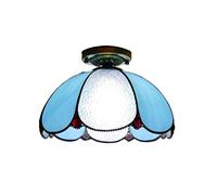 ZBZFGE Style Lights Vintage Pastoral Orange Tulip with Stained Glass Ceiling Fixture Lamp for Porch Bedroom,30cm,40cm