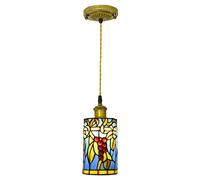 ZBZFGE -Style Pendant Light, 4.7 Inch Grapes Stained Glass Small HangLamp, 1 Light,Victoria-stylen Decorative Chandelier for LivRoom DinnRoom Kitchen Island Hallway