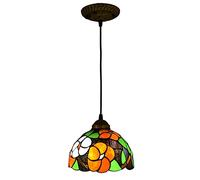 ZBZFGE Style Pendant Light Fixture, 8 Inch Stained Glass Chandelier for DinRoom, Adjustable Height Vintage HangLamp for Farmhouse Kitchen Island Decor,1 Light (1 Light)