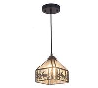 ZBZFGE -Style Stained Glass Pendant Lamp 8" -Style Golden Pendant Lights Creative Golden Chandelier