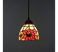 ZBZFGE Sun Flower -Style Chandeliers,Vintage Stained Glass Pendant Light Fixtures, Adjustable CeilLight Bedroom Hallway,16cm (16cm)