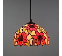 ZBZFGE Sun Flower -Style Chandeliers,Vintage Stained Glass Pendant Light Fixtures, Adjustable CeilLight Bedroom Hallway,16cm (25cma)