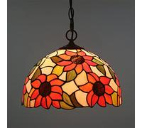 ZBZFGE Sun Flower -Style Chandeliers,Vintage Stained Glass Pendant Light Fixtures, Adjustable CeilLight Bedroom Hallway,16cm (30cmb)