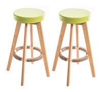 ZBZFGE Swivel 29in Seat Height Wood Bar PU Leather Tall Stools for Kitchen Island, Pub, and Bistro, Restaurant (Light Green 2ps)