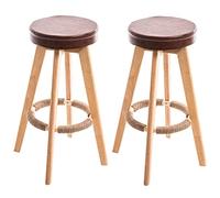 ZBZFGE Swivel Bar Stools, 29in Seat Height Wood Bar Stools, PU Leather Tall Stools for Kitchen Island, Pub, and Bistro, Restaurant (Brown 2ps)