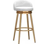 ZBZFGE Swivel Bar Stools Set of 1/2/3/4 Velvet Dining Stools Fixed Height Bar Chairs with Metal Frame and Footrest for Breakfast Counter, Kitchen and Home (1pcs,75cm)