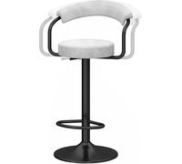 ZBZFGE Swivel Barstools Velvet Adjustable Height Counter Stools Chairs for Breakfast Kitchen Bar, Loads 300lbs (White)