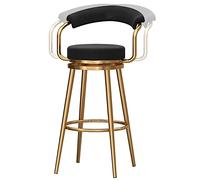 ZBZFGE Swivel Morden Height Counter Bar with Velvet Upholstered Seat and Back, Tall Stools for Pub Coffee Home Dinning Kitchen Island, 26/30 in (Black-1ps,65cm/26in)