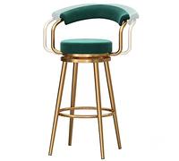 ZBZFGE Swivel Morden Height Counter Bar with Velvet Upholstered Seat and Back, Tall Stools for Pub Coffee Home Dinning Kitchen Island, 26/30 in (Green-1ps,65cm/26in)