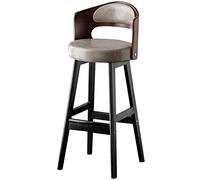 ZBZFGE Tall Bar Chair for Kitchen, PU Leather Upholstered Bar Stool, Wood Legs, Hollow Back, 300lbs, Kitchen Island Cafe Pub Bar Counter Height Stool (A-gray-1ps,75cm/30in)