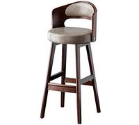 ZBZFGE Tall Bar Chair for Kitchen, PU Leather Upholstered Bar Stool, Wood Legs, Hollow Back, 300lbs, Kitchen Island Cafe Pub Bar Counter Height Stool (B-gray-1ps,65cm/26in)