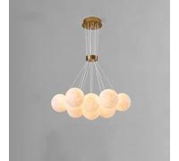 ZBZFGE Unisex Watch Winder Home Decor Cream Round Cluster Living Room Magic Beans Bubble Pendant Light 3D Print Moon Planet Nordic Large Chandelier for Gilrs Bedr