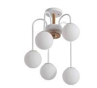 ZBZFGE V-intage Creative Glass Art Decor Restaurant Chandelier Solid Wood Iron Bedroom Ceiling Children's Living Room Decoration Indoor Lighting E27,Hanging Light