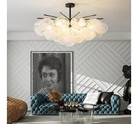 ZBZFGE V-intage Luxury Chandelier Rain Drop Decor Hanging Lamp,Glass Ceiling Lamps Lights Fixture for Bedroom Dining Living Room Kitchen Island,Crystal Shell Pendant Lights-Golden 6 Ligh,Hanging